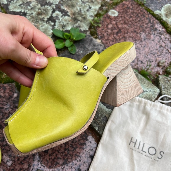 Hilos Georgia 3D Open Toe Block Heel Wasabi 8 - Picture 2 of 14
